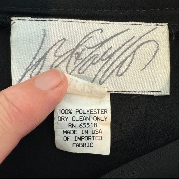 Vintage Lord & Taylor Black Crepe Full Circle Maxi Skirt Size 11/12, 29" Waist - Picture 4 of 8